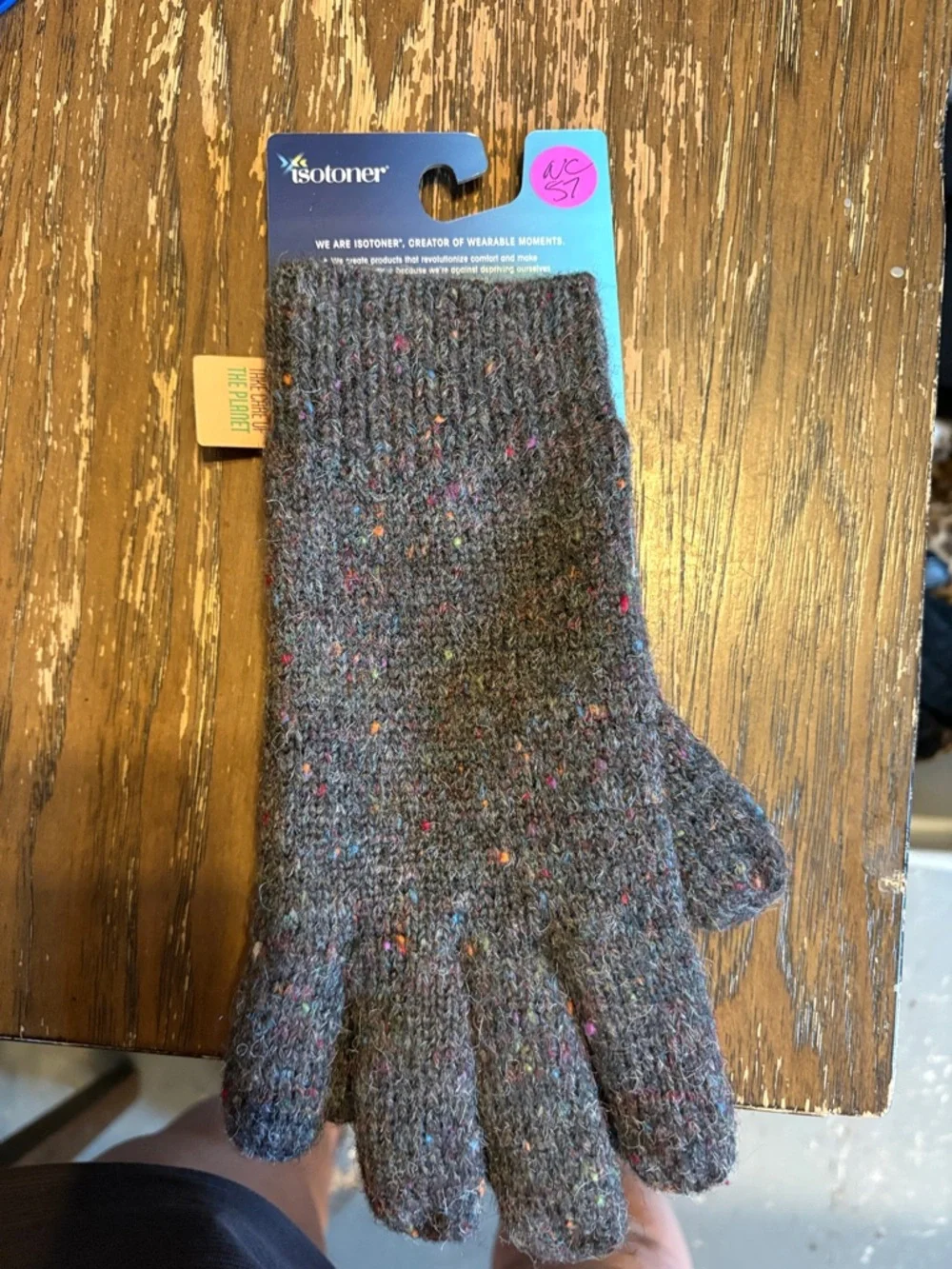 Isotoner Multispeckle Knit Touchscreen Gloves - Charcoal - Picture 1 of 3